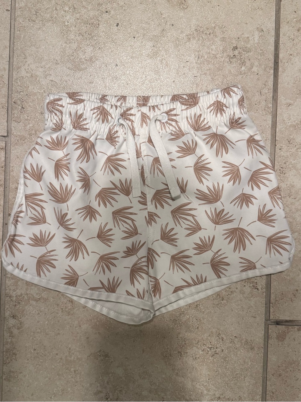 Rylee + Cru Palm Print Pull-On Shorts | Toddler 2-3Y | Neutral Boho